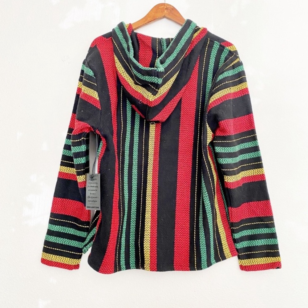 Beach Life by Ladrft Women's Rasta
Poncho Hoodie. Size: Large - Picture 4 of 12